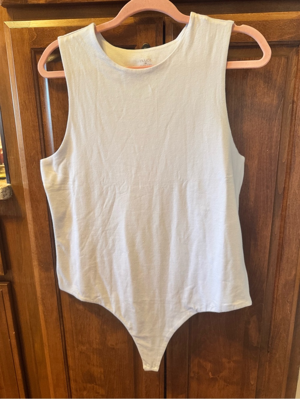 nuuds White Sleeveless Ribbed Bodysuit Tank